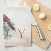 Vintager Kardinal Weihnachtsfeiertag Geschirrtuch (Viertel Falte)