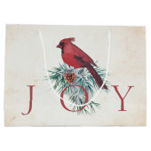Vintager Kardinal Weihnachtsfeiertag Große Geschenktüte (Rückseite)