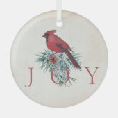 Vintager Kardinal Weihnachtsfeiertag Ornament Aus Glas (Vorderseite)