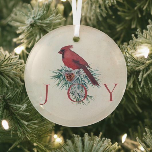 Vintager Kardinal Weihnachtsfeiertag Ornament Aus Glas (InSitu)