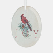 Vintager Kardinal Weihnachtsfeiertag Ornament Aus Glas (Vorderseite links)