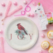 Vintager Kardinal Weihnachtsfeiertag Pappteller (Party)