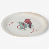 Vintager Kardinal Weihnachtsfeiertag Pappteller (Schrägansicht)