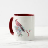 Vintager Kardinal Weihnachtsfeiertag Tasse (Vorderseite Links)