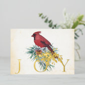 Vintager Kardinal Weihnachtskarte Folien Feiertagskarte (Stehend vorne)