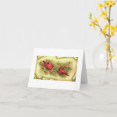 Vintager Kardinal Weihnachtskarte Karte (Gelbe Blume)
