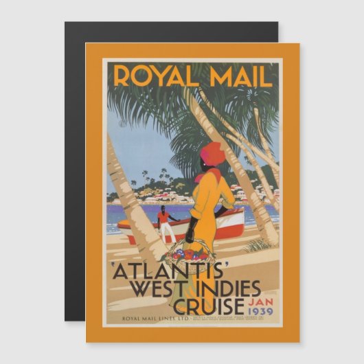 Vintager karibischer Kühlschrankmagnet Magneteinladung (Vorne/Hinten)