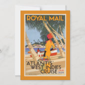 Vintager karibischer Kühlschrankmagnet Magneteinladung (Vorderseite)