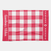 Vintager Karierter benutzerdefinierbarer Name in R Geschirrtuch (Horizontal)