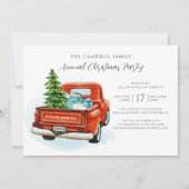 Vintager Karierter Red Truck Campbell Weihnachten Einladung (Vorderseite)