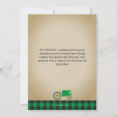 Vintager Karierter Traktor Geburtstag Einladung (Rückseite)