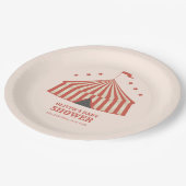 Vintager Karneval Circus Big Top Baby Dusche Pappteller (Schrägansicht)