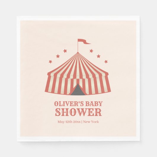 Vintager Karneval Circus Big Top Baby Dusche Serviette (Vorderseite)