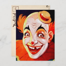 Vintager Karneval Clown Postkarte