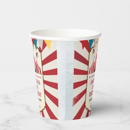 Vintager Karneval Geburtstagsparty Pappbecher (Rechts)