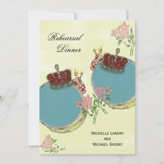 Vintager Karneval-inspiriertes Proben-Abendessen Einladung (Vorderseite)