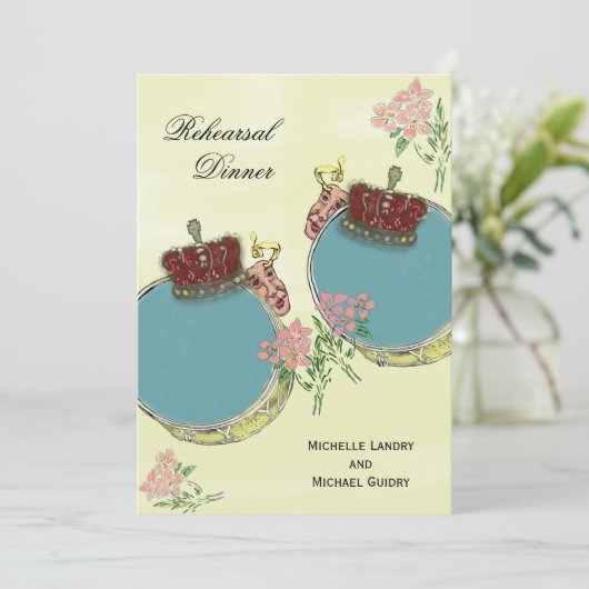 Vintager Karneval-inspiriertes Proben-Abendessen Einladung (Stehend Vorderseite)