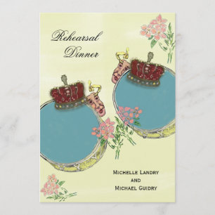 Vintager Karneval-inspiriertes Proben-Abendessen Einladung