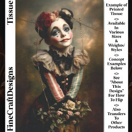 Vintager Karneval Noir Circus Girl CN4 Decoupage Seidenpapier