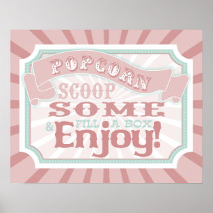 Vintager Karneval Popcorn-Schild Poster