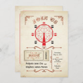 Vintager Karneval-Riesenrad-Einladung Einladung (Vorne/Hinten)