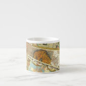 Vintager Karten-Druck Espressotasse (Vorderseite)