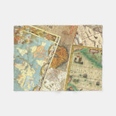 Vintager Karten-Druck Fleecedecke (Vorderseite (Horizontal))