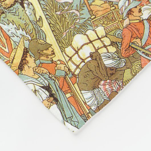 Vintager Karten-Druck Fleecedecke (Ecke)