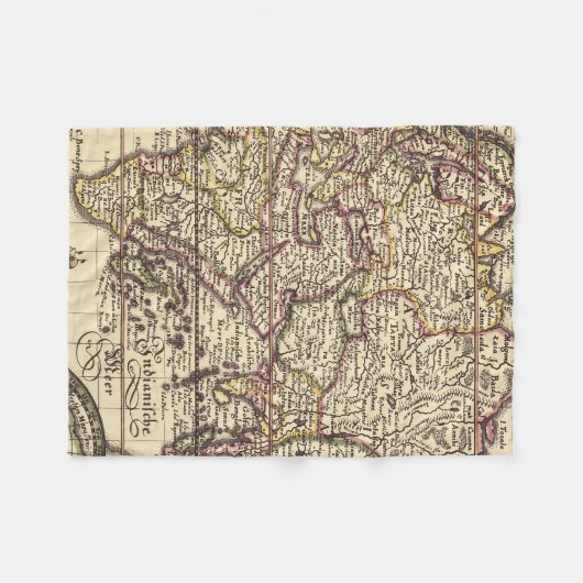 Vintager Karten-Druck Fleecedecke (Vorderseite (Horizontal))