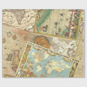 Vintager Karten-Druck Geschenkpapier (Flach)