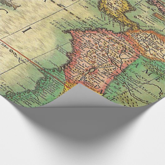 Vintager Karten-Druck Geschenkpapier (Ecke)