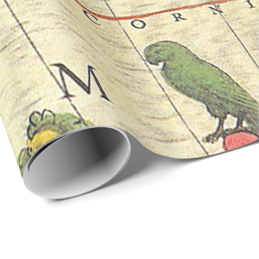 Vintager Karten-Druck Geschenkpapier (Rolleneckpunkt)