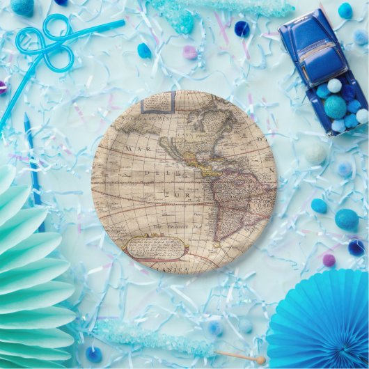 Vintager Karten-Druck Pappteller (Party)