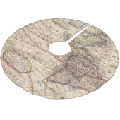 Vintager Karten-Druck Polyester Weihnachtsbaumdecke (Schrägansicht)