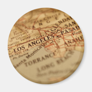 Vintager Karten-Magnet LOS ANGELES Magnet