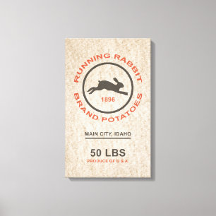 Vintager Kartoffel-Sack Leinwanddruck