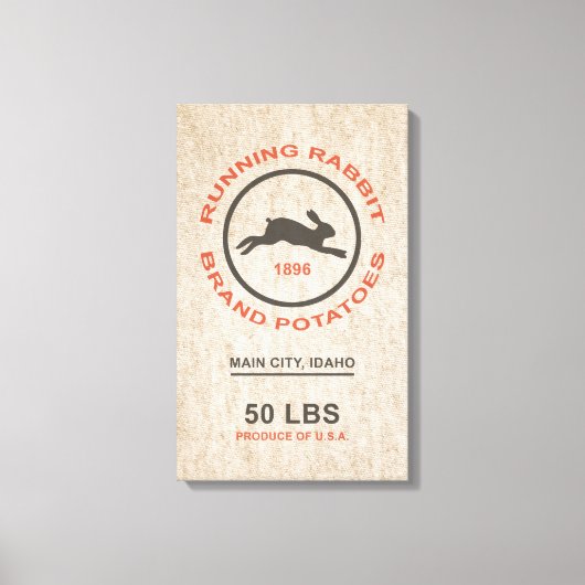 Vintager Kartoffelsack Leinwanddruck (Vorderseite)