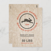 Vintager Kartoffelsack Postkarte (Vorne/Hinten)