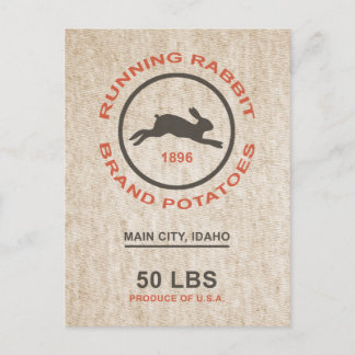 Vintager Kartoffelsack Postkarte