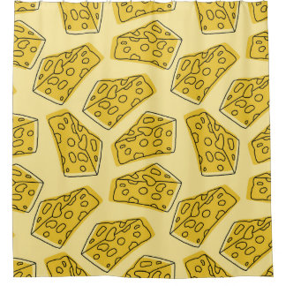 Vintager Käse Gelber Hintergrund Nahtlos Duschvorhang