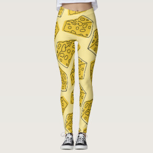 Vintager Käse Gelber Hintergrund Nahtlos Leggings