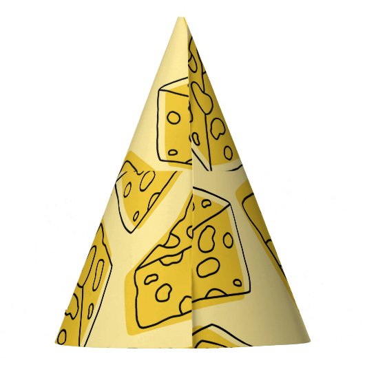 Vintager Käse Gelber Hintergrund Nahtlos Partyhütchen (Rückseite)