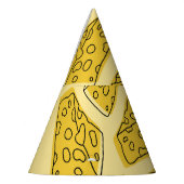 Vintager Käse Gelber Hintergrund Nahtlos Partyhütchen (Links)