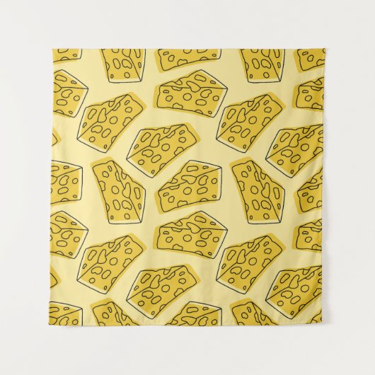 Vintager Käse Gelber Hintergrund Nahtlos Wandteppich (Vorderseite)