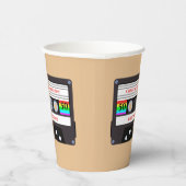 Vintager KassettenGeburtstag Pappbecher (Rechts)