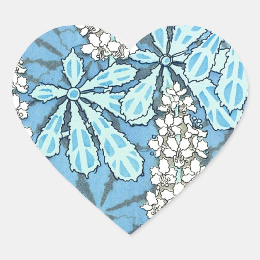 Vintager Kastanienbaum Herz-Aufkleber (Vorderseite)