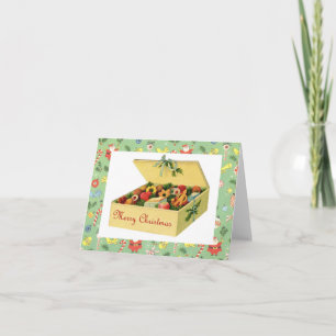 Vintager Kasten Weihnachtsplätzchen Notecard Feiertagskarte