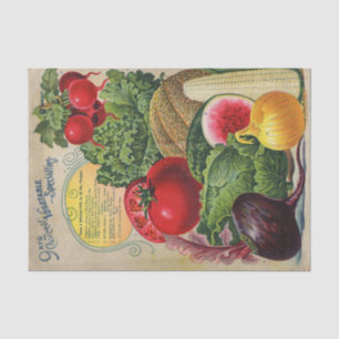 Vintager Katalog für Gemüsepflanzgut Seidenpapier