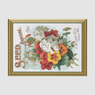 Vintager Katalog zur Abdeckung von Saatgut Art Seidenpapier