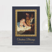 Vintager katholischer Weihnachtsfeiertag Karte (Vorderseite)